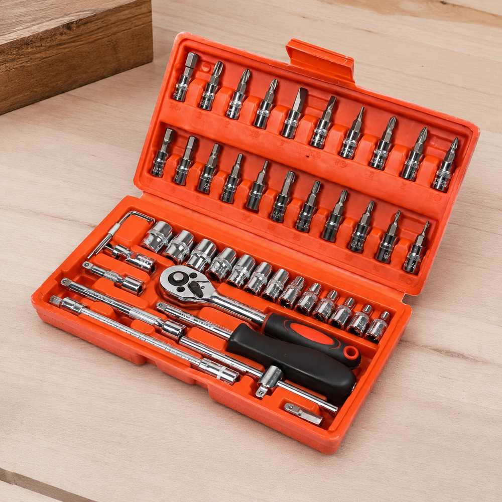 SET DE HERRAMIENTAS 46 LLAVE DE 1/4